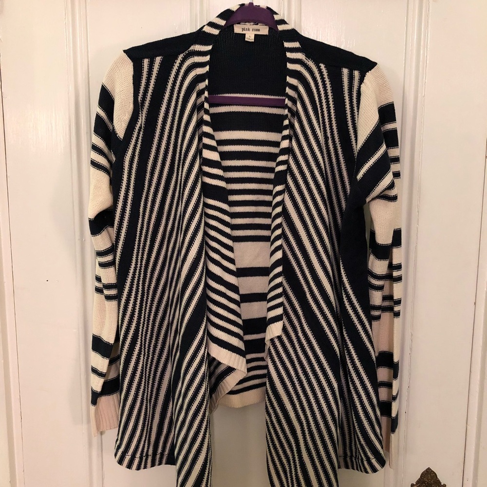 Striped Open Sweater